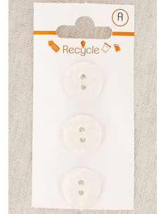 Card of 3 white buttons 15 mm 2 holes - Terrazzo