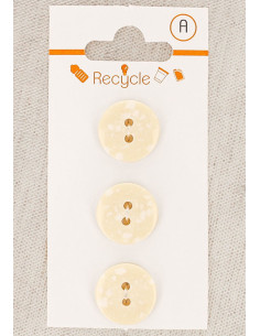 Ecru 15 mm 2-hole button card - Terrazzo