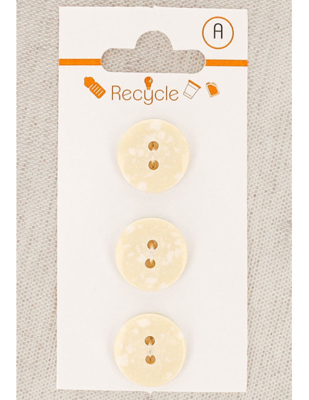 Ecru 15 mm 2-hole button card - Terrazzo