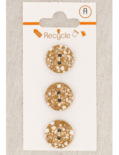 Card of 3 camel buttons 15 mm 2 holes - Terrazzo