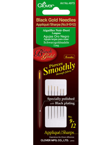 Long golden black needles from Clover