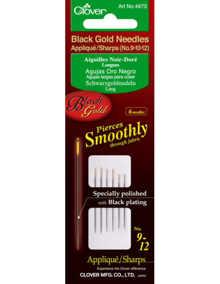 Long golden black needles from Clover