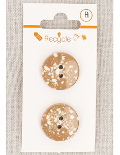 20 mm camel 2-hole button card - Terrazzo