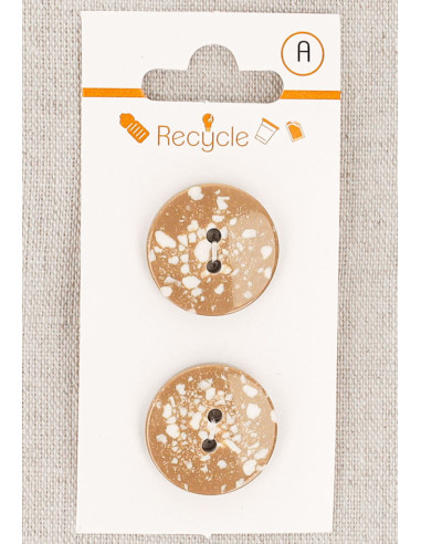 20 mm camel 2-hole button card - Terrazzo