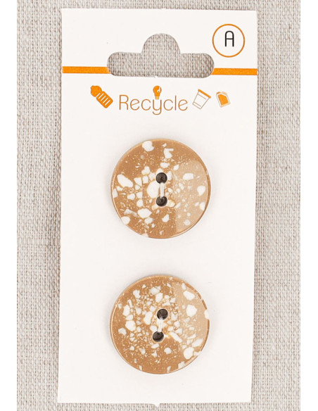 20 mm camel 2-hole button card - Terrazzo