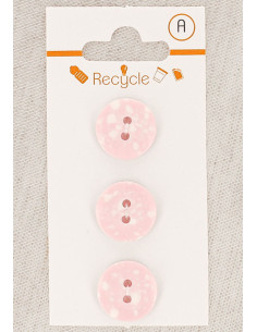Card of 3 pink 15 mm 2-hole buttons - Terrazzo