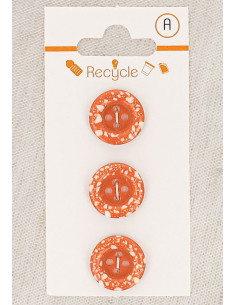 Card of 3 copper buttons 15 mm 4 holes - Rolled edge terrazzo