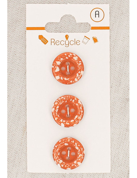 Card of 3 copper buttons 15 mm 4 holes - Rolled edge terrazzo