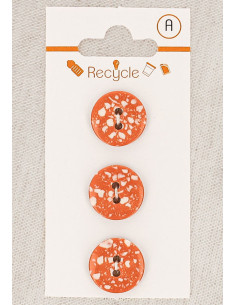 Card of 3 copper buttons 15 mm 2 holes - Terrazzo