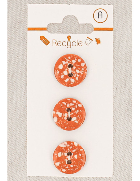 Card of 3 copper buttons 15 mm 2 holes - Terrazzo