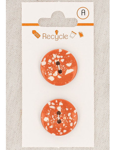 Card of 2 copper buttons 20 mm 2 holes - Terrazzo