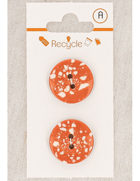 Card of 2 copper buttons 20 mm 2 holes - Terrazzo