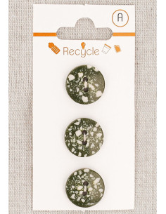 Card of 3 khaki buttons 15 mm 2 holes - Terrazzo