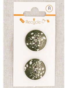 Card of 2 khaki buttons 20 mm 2 holes - Terrazzo