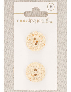 18 mm Ecru 2-hole Button Card - Speckled
