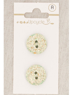 18 mm mint 2-hole button card - Speckled