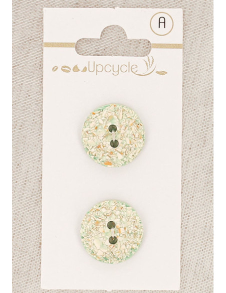 18 mm mint 2-hole button card - Speckled