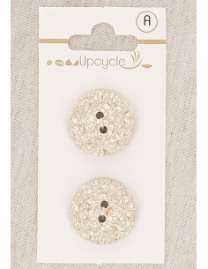 20 mm gray speckled 2-hole button card