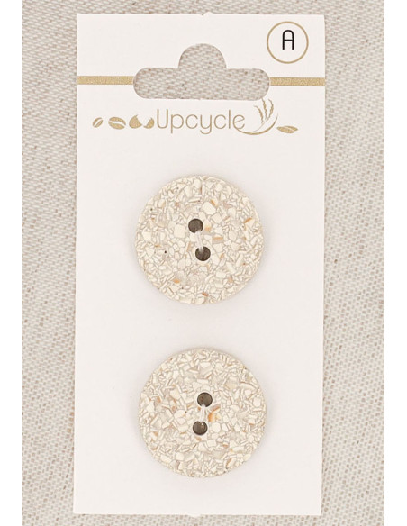 20 mm gray speckled 2-hole button card