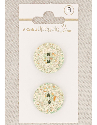 20 mm mint 2-button card with 2 holes - Speckled