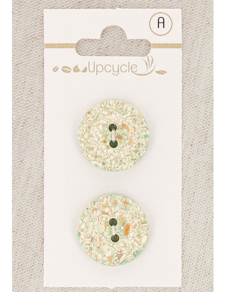 20 mm mint 2-button card with 2 holes - Speckled