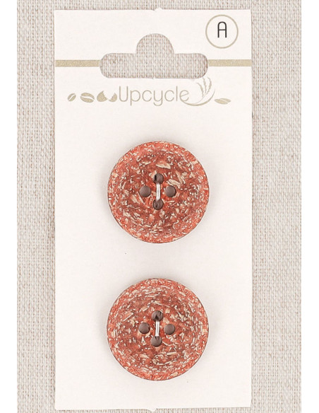 Card of 2 copper buttons 20 mm 4 holes - Fantasies