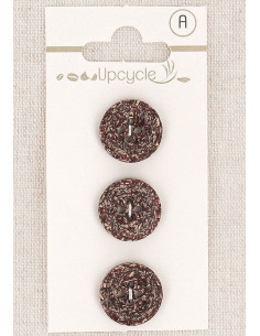 Card of 3 purple buttons 15 mm 4 holes - Fantasies