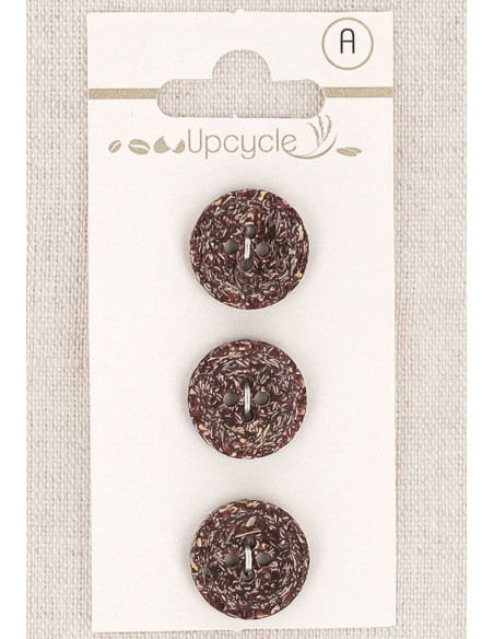 Card of 3 purple buttons 15 mm 4 holes - Fantasies