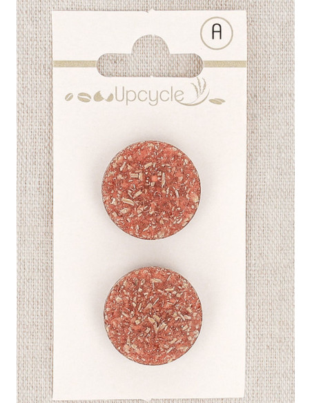 Card of 2 copper buttons 20 mm with shank - Fantasies