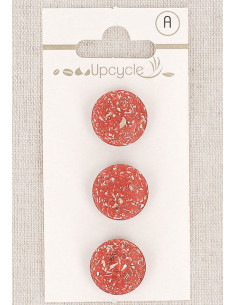 Card of 3 red shank buttons 15 mm - Fantasies