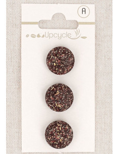 Card of 3 purple shank buttons 15 mm - Fantasies