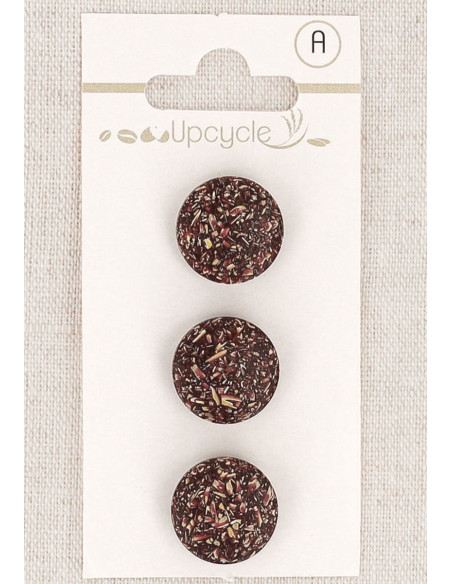 Card of 3 purple shank buttons 15 mm - Fantasies