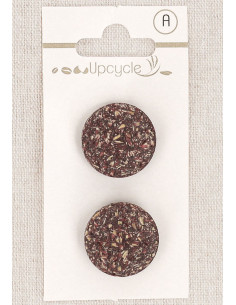 Card of 2 purple shank buttons 20 mm - Fantasies