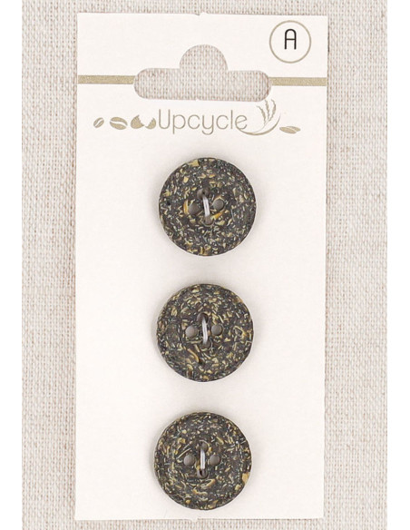 15 mm Ebony 4-Hole Button Card - Fantasies
