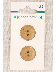 Card of 2 camel buttons 18 mm 2 holes - Flat