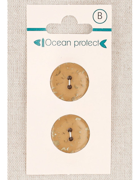 Card of 2 camel buttons 18 mm 2 holes - Flat