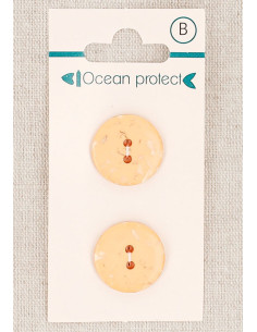18 mm salmon 2-hole button card - Flat