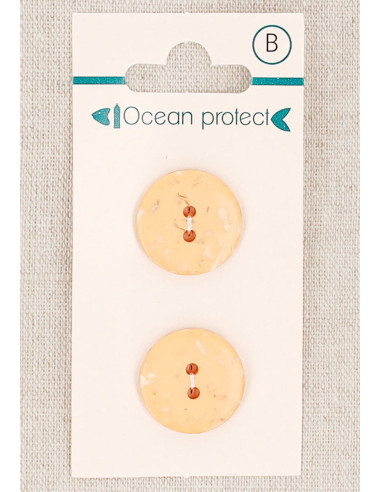 18 mm salmon 2-hole button card - Flat