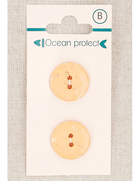 18 mm salmon 2-hole button card - Flat