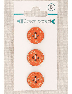 15 mm brick 3-button card with 4 holes - Rolled edge
