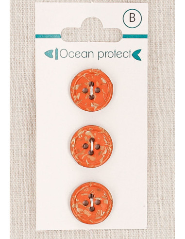 15 mm brick 3-button card with 4 holes - Rolled edge