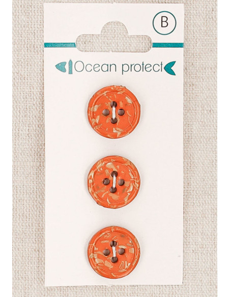 15 mm brick 3-button card with 4 holes - Rolled edge