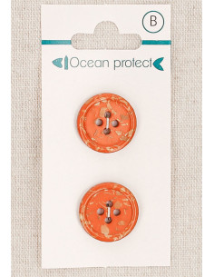 18 mm brick 2-button card with 4 holes - Rolled edge