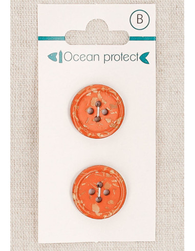 18 mm brick 2-button card with 4 holes - Rolled edge