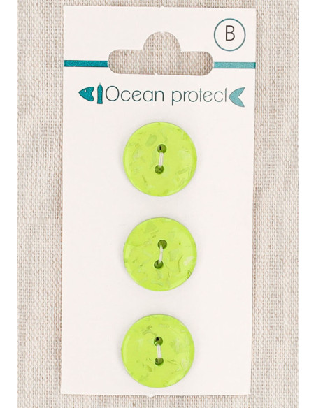 Card of 3 anise buttons 15 mm 2 holes - Flat
