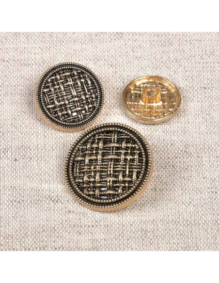 Metal shank button weaving - Antique gold