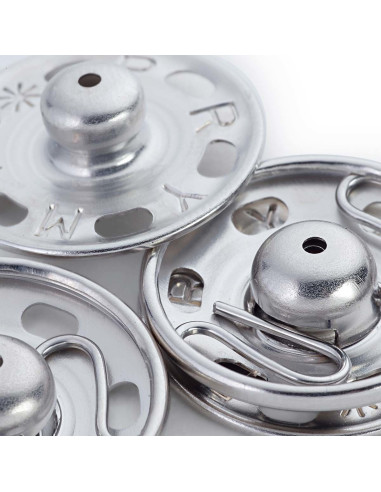 30 mm sew-on snap buttons - Silver