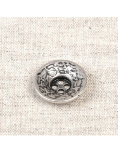 4-hole metal button - Antique silver