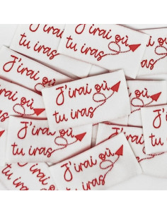 Set of 5 woven sew-on labels "I'll go where you go"