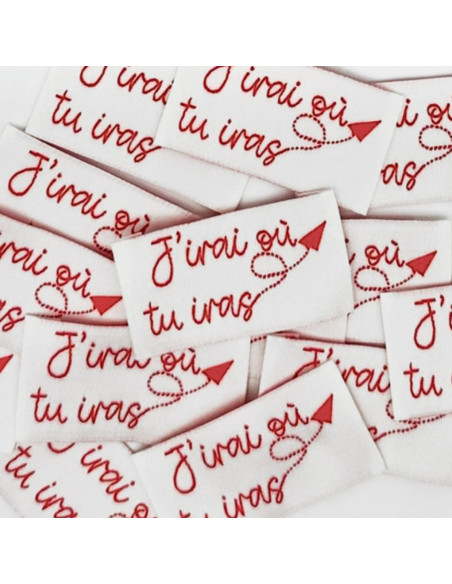 Set of 5 woven sew-on labels "I'll go where you go"